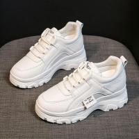 ราคา รองเท้าผ้าใบ เสริมส้น 5 ซม สีขาว สีดำ แฟชั่น รองเท้าผู้หญิง (17623355191)