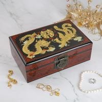 ราคา กล่องเครื่องประดับไม้กล่องเก็บอุปกรณ์เคลือบเงาผิงเหยากล่องเก็บของแนววินเทจกล่องเครื่องประดับสามทองสไตล์โบราณกล่องแต่งงานส่งเพื่อนสนิท (20616077079)