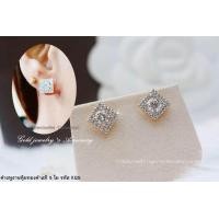 ราคา ManeeNopparut มณีณพรัช ต่างหู เพชรเหลี่ยมเพชรCZ รุ่น EG090 (114501712)