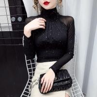ราคา Luxqlo เสื้อแฟชั่นคอเต่าเข้ารูปสำหรับผู้หญิงเสื้อยืดแขนยาวผ้าตาข่ายเสื้อเซ็กซี่เสื้อเชิ้ตสไตล์เกาหลีรัดรูปสีแดง (20671743335)