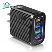 ราคา 2024NEW บล็อกชาร์จที่ชาร์จแบตเตอรี่โทรศัพท์4พอร์ต USB กล่อง Charger Adaptor ไฟโทรศัพท์มือถือที่ชาร์จแบบก้อนอิฐสำหรับแล็ปท็อปโทรศัพท์ (21220027962)