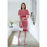 ราคา งานเข้าใหม่ เดรสผ้าฝ้ายหมักโคลนพิมพ์ลาย พร้อมส่ง (19586516664)