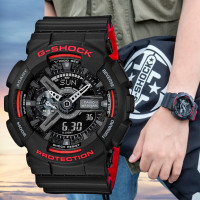 ราคา CASIO GSHOCK นาฬิกาข้อมือผู้ชาย สายเรซิ่น รุ่น GA 110HR 1Aรุ่นที่ขายดีที่สุดต่างๆ Red and black (21262197912)