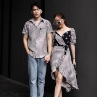 ราคา ชุดคู่ เดรส ชุดถ่ายรูปกับดอกไม้ เสื้อคู่ ชุดไปทะเล ชุดถ่ายprewedding ชุดคู่สวยๆ vsmcouple ชุดคู่รัก ลาย vsm 8010 0 (18141339965)