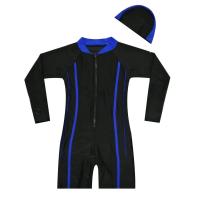ราคา 5044 ชุดว่ายน้ำเด็กผู้ชาย ชุดชิ้นเดียวแขนยาวขาสั้น มีซับใน แถมหมวกว่ายน้ำ (19188784975)