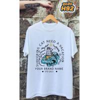ราคา เสื้อยืดคลาสสิคลายวินเทจ เสื้อยืดแนวเท่ห์ๆ สีขาว (9252710311)