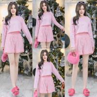 ราคา เซท 2 ชิ้น เสื้อครอปแขนยาว ผ้าคอลตอน เนื้อดี กับ กางเกงขาสั้น ทรงเอวสูง จับจีบหน้า ชุดเซ็ต Hana (14067123990)
