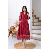 ราคา Maxi Dress เนื้อผ้าแก้วฉลุลายปักดอกช่วงคอแต่งคอวี L 4XL มี5สี ชุดใส่ทำบุญ ลูกไม้สีขาว ชุดขาว เดรสขาว ชุดไปวัด ชุดงานหมั้น ชุดสาวอวบ อ้วน ชุดไปงานบวช ลูกไม้ ฉลุ งานป้าย D N Y (21347924606)