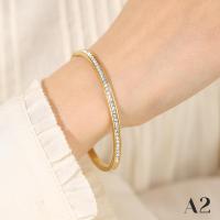 ราคา Gwuchu กำไลข้อมือสแตนเลสสตีลฝังเพชรสร้อยข้อมือบุคลิกภาพสำหรับผู้หญิงไฟของขวัญวันเกิดเครื่องประดับแฟชั่นหรูหรา (19817324192)