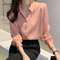 ราคา Stock WomenS Satin Shirt Long Sleeve Chiffon Plus Size Polo Neck Tops Blouse For Woman Business Wear Popular (20880251240)