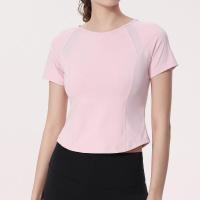 ราคา Lulu New Yoga Sports Short Sleeve Mesh Panel Loose Breathable Fabric Comfortable Fitness Top 1319 (17836835949)