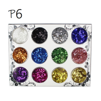 ราคา เปลือกเล็บกากเพชร กากเพชรไล่โทนสี กากเพชรญี่ปุ่น กริตเตอร์ ตกแต่งเล็บ กระปุก 12 ขวด (5755574159)
