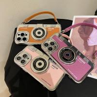 ราคา เคสกล้องสำหรับ iPhone 14 Pro Max 13 11 12 Pro Max iPhone 13 Pro Max เคสโทรศัพท์เคสโทรศัพท์แฟชั่นหนังเคสพร้อมสายคล้องสายโซ่ (17908591467)