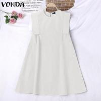 ราคา 3 Days Delivery VONDA Plus ชุดเดรสเสื้อเชิ้ตแฟชั่นสำหรับผู้หญิงชุดเดรสสั้นสำหรับงานปาร์ตี้คลับหรูหราสไตล์เกาหลี สาเหตุเกาหลี 2 (16390344718)