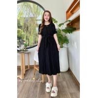 ราคา เดรสยาว ชุดเดรสอัดพลีท พร้อมเอวผูกโบว์น่ารัด มีหลายสี ผ้าอย่างดี (20365264589)