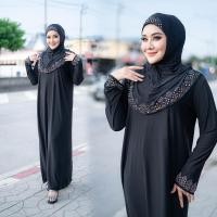 ราคา ชุดเดรสมุสลิมพร้อมผ้าคลุมฮิญาบ ชุดผู้หญิงอิสลาม ดีเทลปักเพชรรีดสุดอลัง สไตล์ตุรกีทรงสวยหรู IM36 (20588954260)
