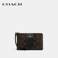 ราคา COACH กระเป๋าคล้องมือขนาดเล็กรุ่น Corner Zip Wristlet In Signature Canvas สีน้ำตาล 58035 IMAA8 (20815331907)