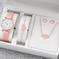 ราคา ชุดเครื่องประดับรูปหัวใจนาฬิกาข้อมือควอตซ์วงหนังลำลองนาฬิกาผู้หญิงอาหรับขนาดเล็กแฟชั่น ไม่มีกล่อง (21059607907)