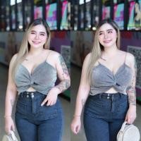 ราคา เสื้อสายเดี่ยว กลิตเตอร์วิ้ง อกยืดถึง 50 (20086885253)