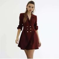 ราคา Closet Crush Long sleeves mini shirt dress with collar and button details Red Wine เดรสสั้นแขนยาวแบบมีปกแต่งกระดุม (21022457318)
