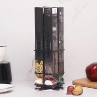ราคา 40เม็ดสำหรับ Nespresso ชั้นวางแคปซูลกาแฟ Nespresso ชั้นเก็บโลหะแบบหมุนได้ชั้นวางลูกบอลนม (20034458916)