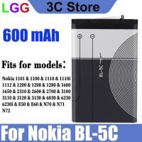 ราคา แบตเตอรี่ Nokia BL 5C งาน แบต 600mAh แบตมีมอก คุณภาพดี แบตBL 5C Nokia 1101 1100 1110 1110i 1112 1200 1208 1600 1650 2310 2600 2700 3100 3110 3120 5130 6030 6230 6230i E50 E60 N70 N71 N72 (20710636154)