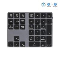 ราคา RGB Backlit Bluetooth numeric keypad Backlit Numeric Keypad Wireless Bluetooth for Tablet notebook MacBook iPad PC 34 Keys Rechargeable Digital Number keyboard for Accounting IOS (19407729164)