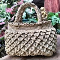 ราคา กระเป๋าเชือกฟอกถัก ลายเกล็ดจระเข้ (18721676698)