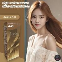 ราคา เบอริน่า A43 สีน้ำตาลอ่อนเหลือบทอง สีย้อมผม ครีมย้อมผม สีผม Berina A43 Light Gold Brown Hair Color Cream (8719869290)