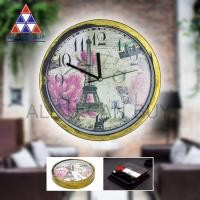 ราคา ALL U CAN BUY นาฬิกา นาฬิกาแขวนผนัง นาฬิกาติดผนัง นาฬิกาทรงกลม นาฬิกาลายหอไอเฟล (417478137)