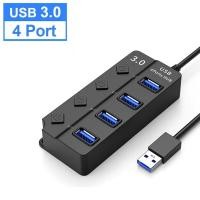 ราคา ฮับ USB 3 0 USB Splitter 2 0 4 in 1 USB อะแดปเตอร์หลายพอร์ตอิสระสวิทช์ไฟ Extender 30cm สาย (21170849572)