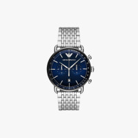 ราคา Emporio Armani นาฬิกาข้อมือผู้ชาย Aviator Chronograph Quartz Blue Dial Silver รุ่น AR11238 (8622129657)