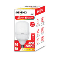 ราคา SHINING LED SUPER BRIGHT 30 WATTS ขั้ว E27 แสงขาว เหลือง สว่างที่สุด พื้นที่กว้าง ไฟตลาด ประหยัดไฟ รับประกัน 1 ปี หลอดไฟโตชิบา (17425773596)