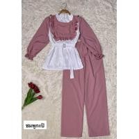 ราคา รุ่นเดซี่รุ่นเซ็ทเสื้อกางเกงสีพื้นขายาวมุสลิม แฟชั่นอิสลามใส่คาเฟ่ (21304087897)