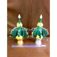 ราคา บายศรี บายศรีเทพ บายศรีพรหม แบบผ้า กว้าง 16x สูง 27ซม สีเขียวใบตอง บายสี เครื่องตั้งศาล ตั้งศาล เครื่องศาล บายสีผ้า บายศรีผ้า บายศรีปลอม (333420240)