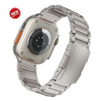 ราคา Titanium Alloy Luxury Strap For apple watch Ultra 2 49mm band Quick folding buckle bracelet belt iWatch Series 9 8 7 6 5 4 3 se 2 41mm 45mm 40MM 44MM 38mm 42mm strap Link Bracelet (20975767127)