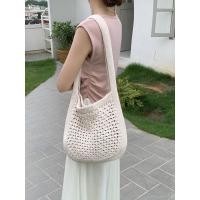 ราคา กระเป๋าถือถักโครเชต์สำหรับผู้หญิงกระเป๋าช้อปปิ้งกระเป๋าหิ้วทรงสี่เหลี่ยมของผู้หญิงกระเป๋าถือแฟชั่นฉลุลายกระเป๋าโฮโบ (20287273500)