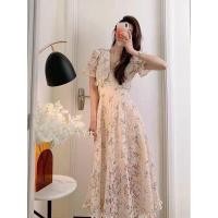 ราคา เดรสลูกไม้ สีชมพูโอรส PE brand (20615790771)