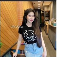 ราคา เสื้อครอปผ้าเรยอล เสือยืดสวยๆๆสกรีนลาย พร้อมส่ง (19657736094)