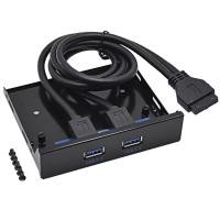 ราคา 20 Pin 2 Ports USB 3 0 Hub USB3 0 Front Panel Bracket Adapter Cable for PC Desktop 3 5 Inch Floppy Bay (12457593501)