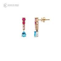 ราคา Maison de Jewels Oro Cotton Candy Dripping Earrings ต่างหูทอง ทองแท้ 9K สายรุ้ง พลอยธรรมชาติ ต่างหูใส่ทุกวัน ต่างหูแบรนด์ (20613485612)