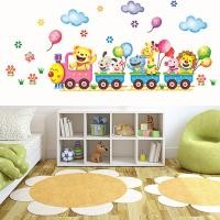 ราคา Shao HONG Hot Sale Animals DIY Train Wall Sticker for Kids Baby Room Nursery Home Decor Mural Art (19796782485)