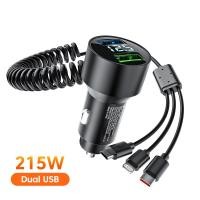 ราคา Toocki 230W 3in ชาร์จแบตรถกับ1สปริงพับเก็บได้เคเบิลไมโคร USB อะแดปเตอร์ชาร์จในรถยนต์โทรศัพท์ในรถยนต์ Type C สำหรับ Iphone โทรศัพท์ (20357073620)