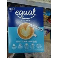 ราคา Equal Classic 100 Sticks อิควล คลาสสิค ผลิตภัณฑ์ให้ความหวานแทนน้ำตาล 1 กล่อง มี 100 ซอง (20529939224)