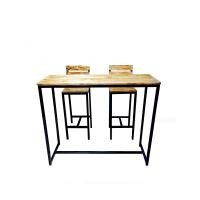 ราคา โต๊ะบาร์ โต๊ะกาแฟ พร้อมเก้าอี้2ตัว สุดหรู loft style ทรงสูง ยาว 110 ซม กว้าง40ซม สูง100ซม เก้าอี้บาร์ สุดหรู สูง 30นิ้ว ถึงเบาะนั่ง ความสูงถึงพนักพิง 42นิ้วกว้าง 35 ซม X ยาว 32 ซม พร้อมยางกันลื่น Bar