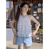 ราคา CC12 แฟชั่นลูกไม้ เสื้อกล้ามถักปักลายดอกต่อชายเสื้อ แฟชั่นเสื้อผ้าลูกไม้ รอบอก 40 42 นิ้ว ความยาว 21 นิ้ว (21139086839)