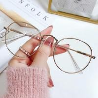 ราคา MOYOKA กรอบแว่นตาโลหะทรงกลมฮาราจูกุผู้ชายและผู้หญิงกรอบแว่นตาโลหะเจ้าชายเลนส์กระจกแบน สั้น (19712031320)
