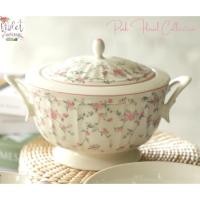 ราคา Violet Flamingo โถข้าว โถซุป โถใส่อาหาร พร้อมฝาลายดอกไม้สีชมพู Pink Floral Collection 2100 cc Soup Tureen with Lid (18790372812)