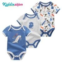 ราคา Kiddiezoom ทารกแรกเกิดเสื้อผ้าบอดี้สูทฤดูร้อน Onesies สไตล์การ์ตูนแขนสั้น Romper ทารกผ้าฝ้ายแท้บอดี้สูทเด็ก 3 ชิ้นพร้อมส่ง (10794327906)