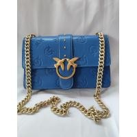 ราคา กระเป๋าหนังแท้ Pinko made in italy มือ2 แบรนด์แพง สีน้ำเงิน crossbody กระเป๋าผู้หญิง (20600383625)